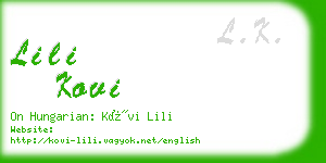 lili kovi business card